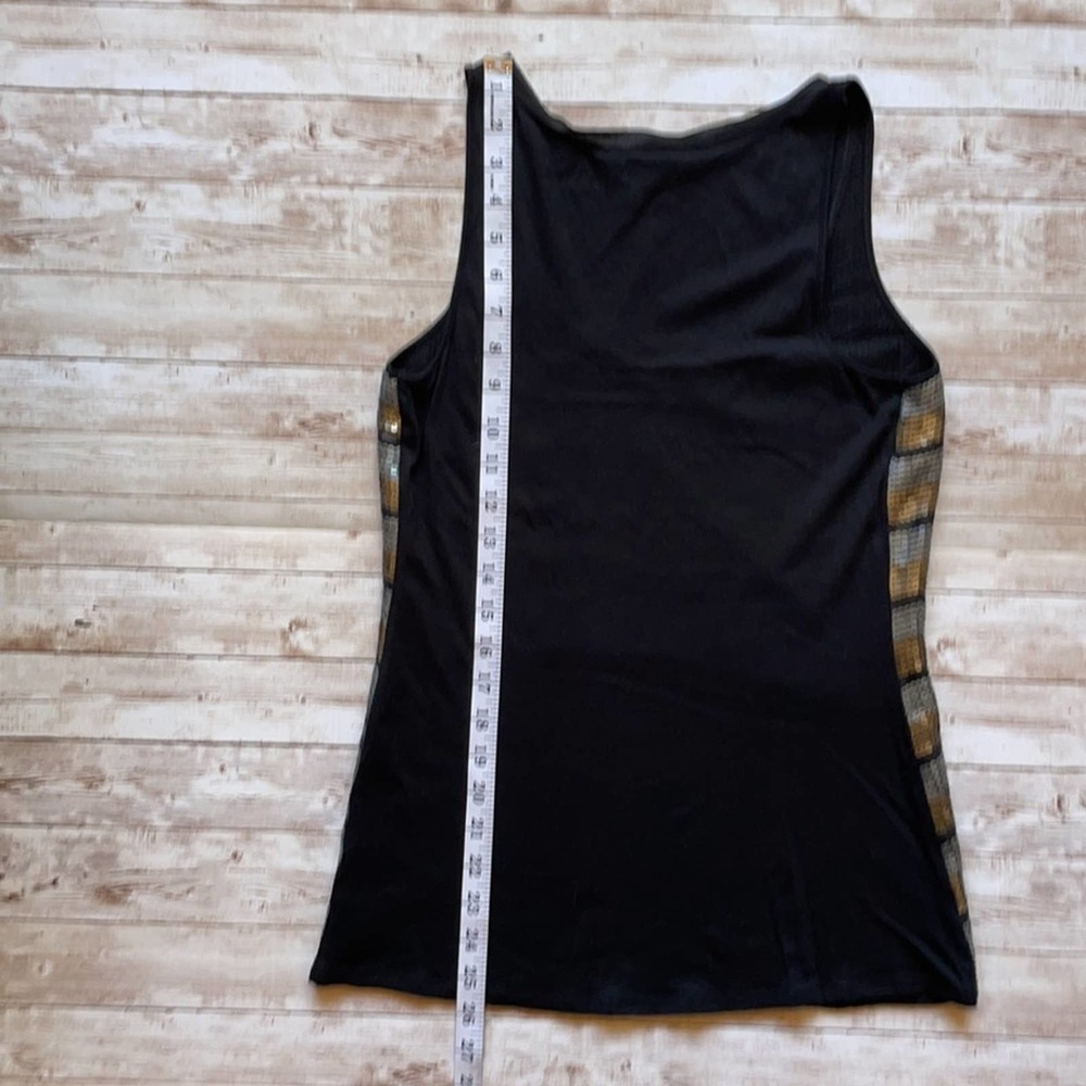 Express Sequined Tank Top Silver Gold  Chevron Scoop Neck Size S - Picture 8 of 11